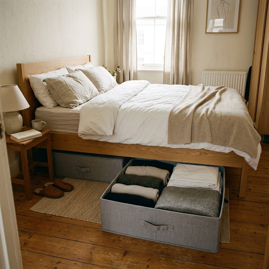 Bedroom under bed storage